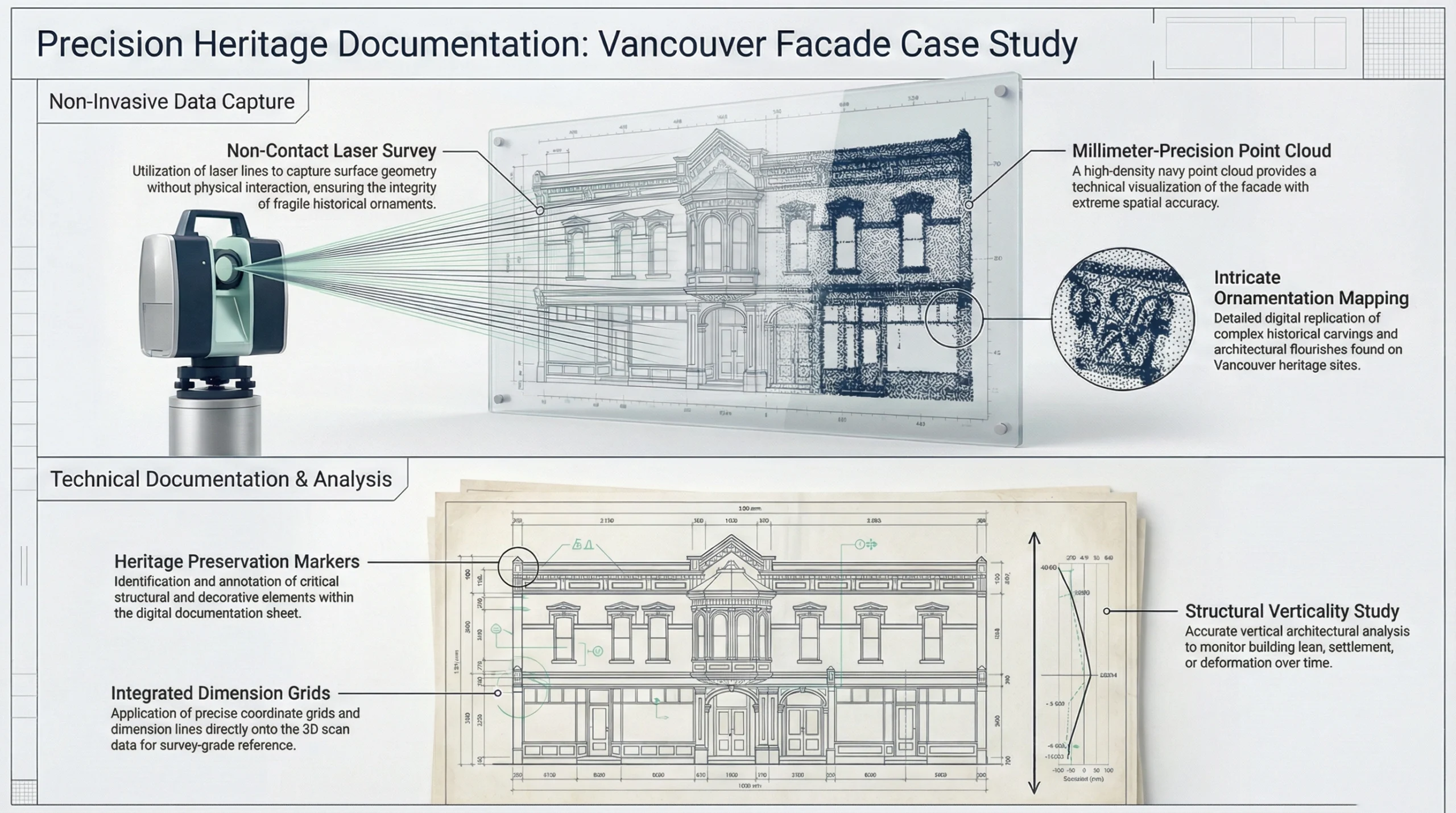 Heritage building renovation measurements in Vancouver